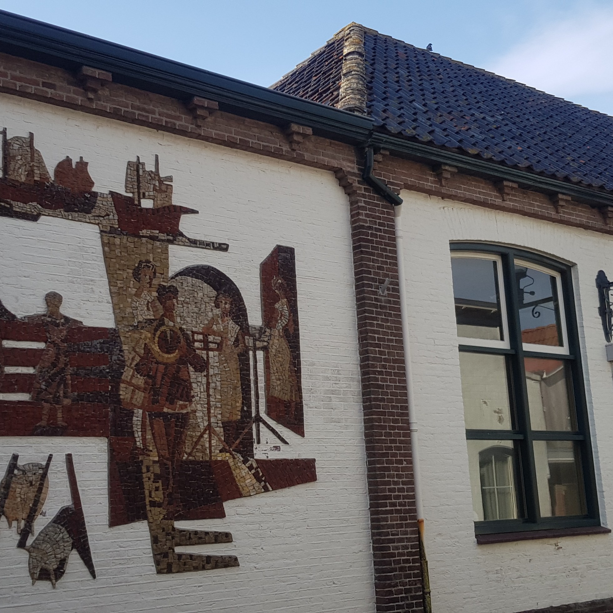 mozaiekmuur in den hoorn texel