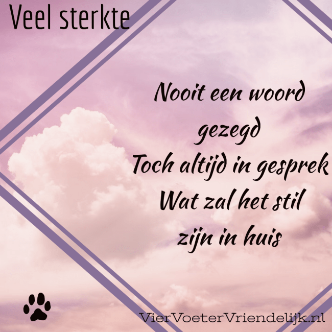nooit een woord gezegd gedichtje hond