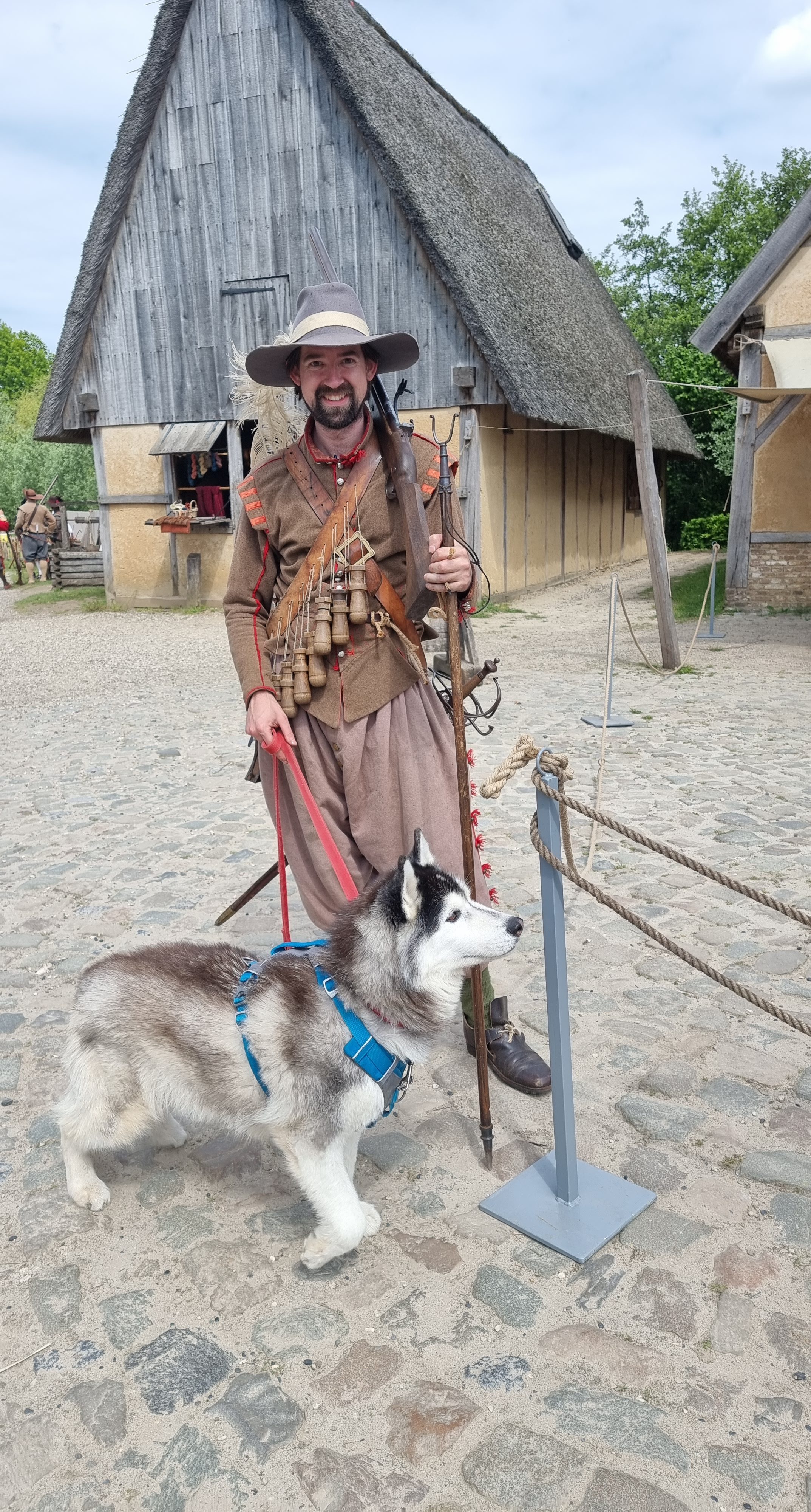 hond in prehistorisch dorp