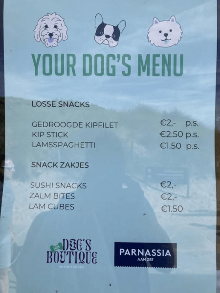 hondenmenukaart Parnassia